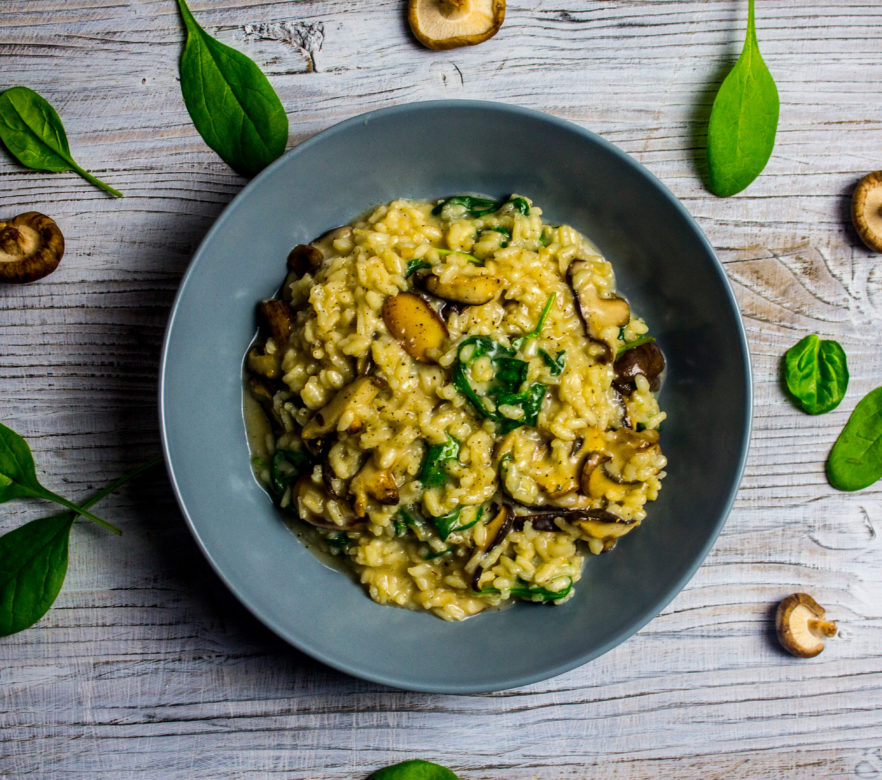 PILZ-RISOTTO MIT SPINAT - Fabian&amp;#39;s Food Factory